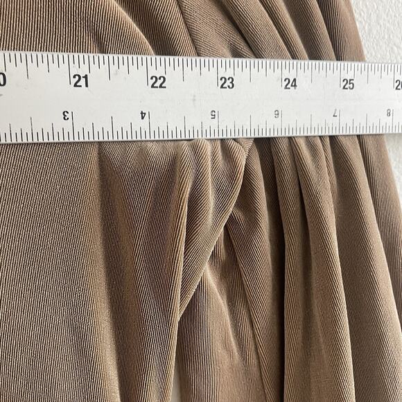 Slinky Brand Dress Women 2X Beige Liquid Knit Casual Flutter Hem Lagen Stretch - Picture 3 of 7